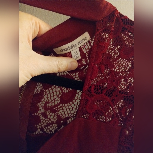 Charlotte Russe red zip up lace collar dress - Picture 3 of 3